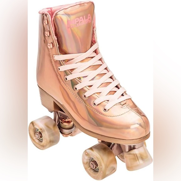 IMPALA Holographic Roller Skates, Marawa Pink Rose Gold Retro Disco Y2K - Size 8 - Picture 4 of 15
